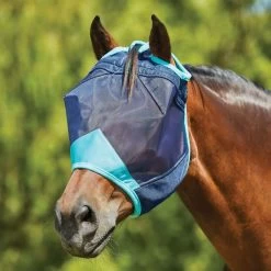 Weatherbeeta Comfitec Deluxe Fine Mesh Mask - Navy/Turquoise