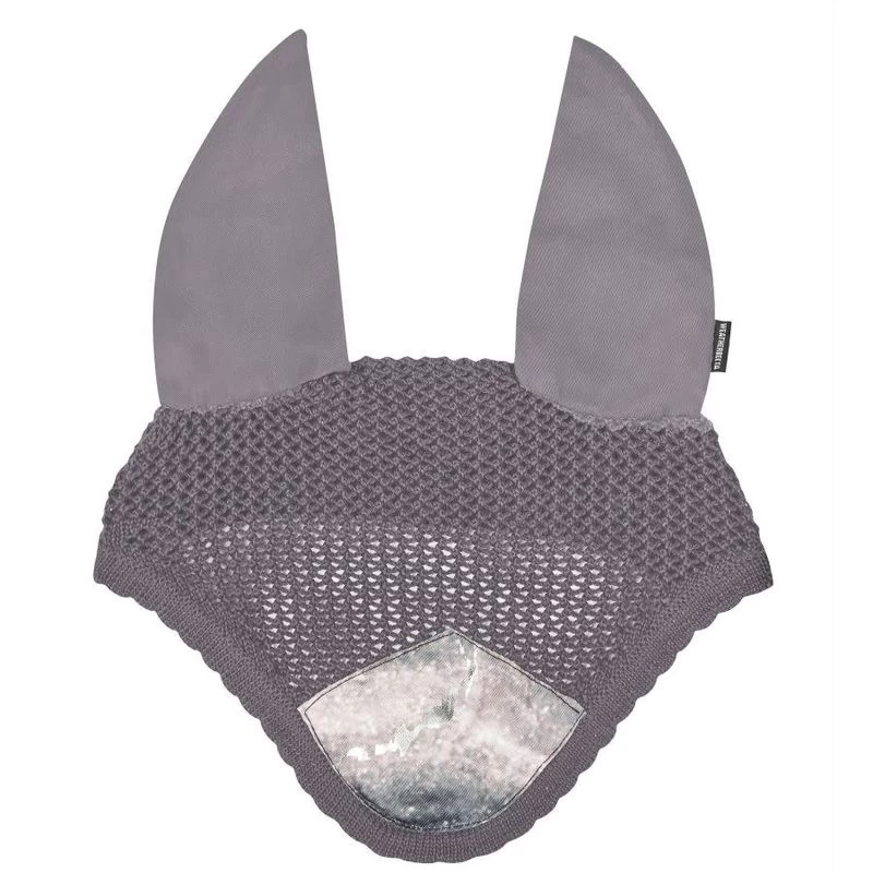 Weatherbeeta Prime Marble Shimmer Ear Bonnet - Grey/Silver Swirl Marble