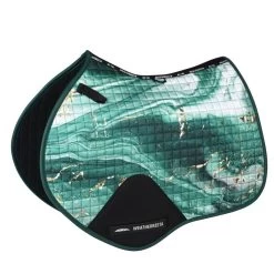 Weatherbeeta Prime Marble Shimmer Prime Saddle Pad - Green/Gold Swirl Marble