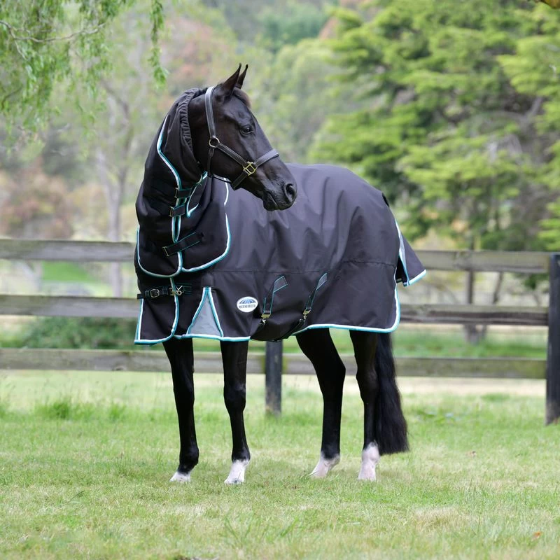 Weatherbeeta Comfitec Ultra Cozi III Detach-A-Neck Medium/Lite - Charcoal/Teal Blue/White