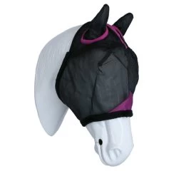 Weatherbeeta Fly Mask Comfitec Deluxe Durable Mesh With Ears Black/Purple