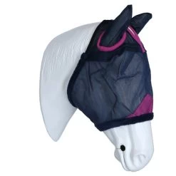 Weatherbeeta Fly Mask Comfitec Deluxe Durable Mesh With Ears Navy/purple