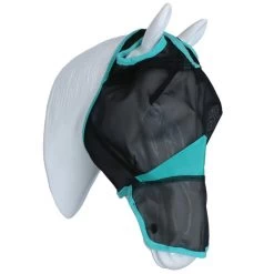 Weatherbeeta Fly Mask Comfitec Deluxe Fine Mesh With Nose Black / Turquoise